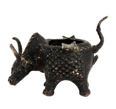 Brass Tribal Bull Planter Pot
