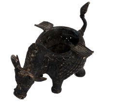 Brass Tribal Bull Planter Pot