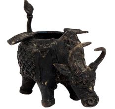 Brass Tribal Bull Planter Pot
