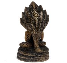Brass Buddha Statue Sitting Under Snake Hood