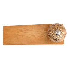 Golden Flower Ceramic Wooden Door Stopper