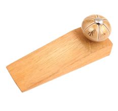 Golden Leaf Ceramic Floral Wooden Door Stopper