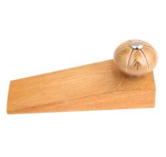 Golden Leaf Ceramic Floral Wooden Door Stopper