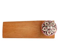 Peach Flower Ceramic Wooden Door Stopper