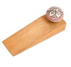 Peach Flower Ceramic Wooden Door Stopper