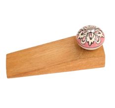 Peach Flower Ceramic Wooden Door Stopper