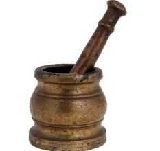 Brass Hamam Dasta Mortar And Pestle Set