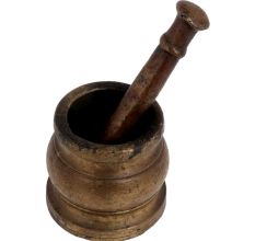 Brass Hamam Dasta Mortar And Pestle Set