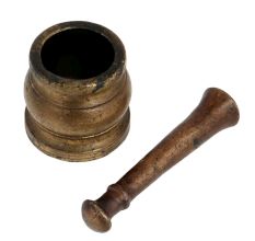 Brass Hamam Dasta Mortar And Pestle Set