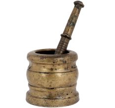 Brass Khal Batta Mortar And Pestle Set