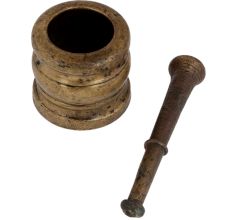 Brass Khal Batta Mortar And Pestle Set