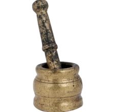 Indian Brass Mortar And Pestle Set