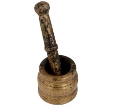 Indian Brass Mortar And Pestle Set