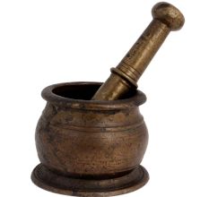 Traditional Brass Mortar Pestle Spice Herb Grinder