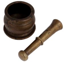 Traditional Brass Mortar Pestle Spice Herb Grinder