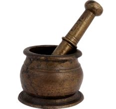 Traditional Brass Mortar Pestle Spice Herb Grinder