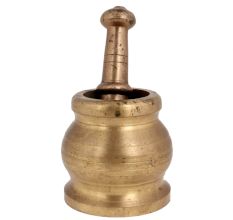Brass Mortar And Pestle Or Kutni Indian Grinder