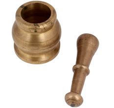 Brass Mortar And Pestle Or Kutni Indian Grinder