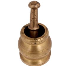 Brass Mortar And Pestle Or Kutni Indian Grinder