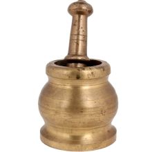 Brass Mortar And Pestle Or Kutni Indian Grinder