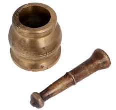 Brass Mortar And Pestle Spice Medicine Grinder Masher