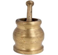 Brass Handmade Mortar And Pestle Or Indian Hamam Dasta