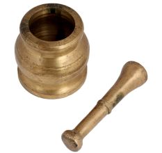 Brass Handmade Mortar And Pestle Or Indian Hamam Dasta