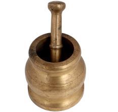 Brass Handmade Mortar And Pestle Or Indian Hamam Dasta