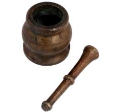 Brass Mortar And Pestle Or Spice Herb Grinder