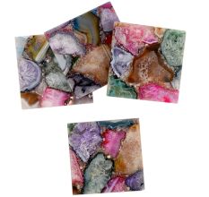 Multicolor Square Agate Coasters Set of 4 Pieces