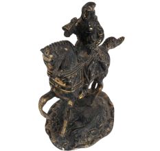 Brass Soilder Statue Riding Horse and Blowing Trumpet