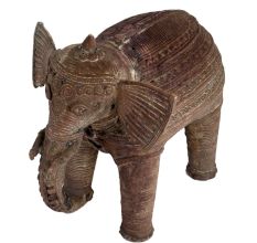 Tribal Brass Elephant Standing For Gifting And Decoration