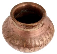 Copper Fluted Design Holy Water Pot