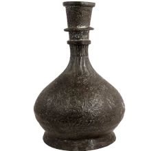 Brass Hookah Pot with Engraved Floral Design