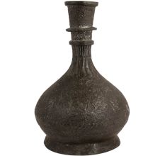 Brass Hookah Pot with Engraved Floral Design