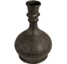 Brass Hookah Pot with Engraved Floral Design