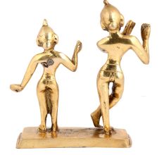 Pure Brass Radha Krishan Statue Murti