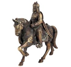 Brass Indian Solider Historic Statue