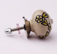 Yellow Tiny Ceramic Cabinet Knob