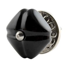 Solid Black Square Medium Ceramic Cabinet Knob