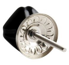 Solid Black Square Medium Ceramic Cabinet Knob