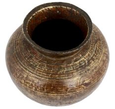 Old Brass Pot With Faded Design Collectors Choice