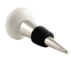 Cream Etched Floral Ceramic Wine Bottle Stopper