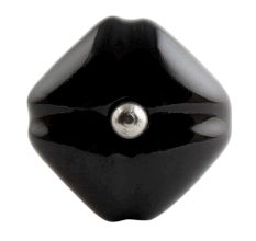 Solid Black Mediium Square Ceramic Wine Bottle Stopper