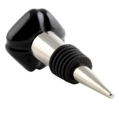 Solid Black Mediium Square Ceramic Wine Bottle Stopper
