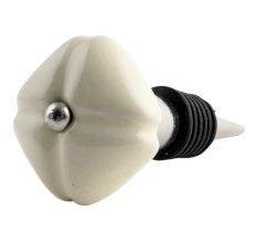 Solid Cream Mediium Square Ceramic Wine Bottle Stopper