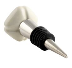 Solid Cream Mediium Square Ceramic Wine Bottle Stopper