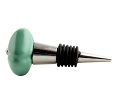 Solid Sage Green Medium Square Ceramic Wine Bottle Stopper