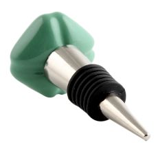Solid Sage Green Medium Square Ceramic Wine Bottle Stopper
