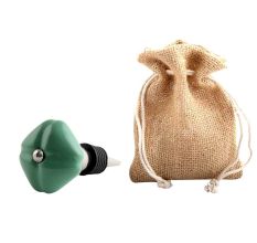 Solid Sage Green Medium Square Ceramic Wine Bottle Stopper